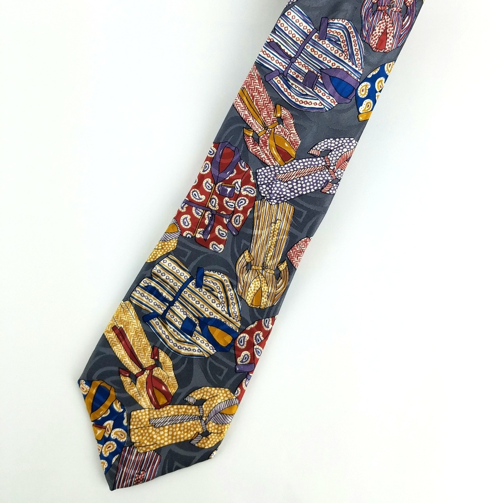 Smoking Jacket / Bathrobe Graphic 100% Silk Tie